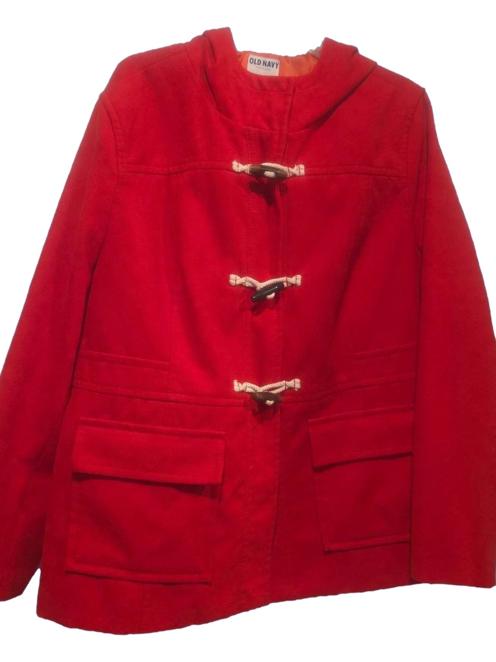 Old Navy Red Toggle Pea Coat XXL